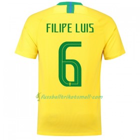 Günstige Fußballtrikots Brasilien Filipe Luis 6 WM 2018 Heimtrikotsatz kaufen